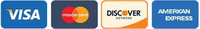 Visa, Mastercard, American Express, Discover and wallet payments accepted at the Gelatide checkout