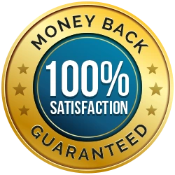 Satisfaction guarantee roundel printed on the Gelatide sales page